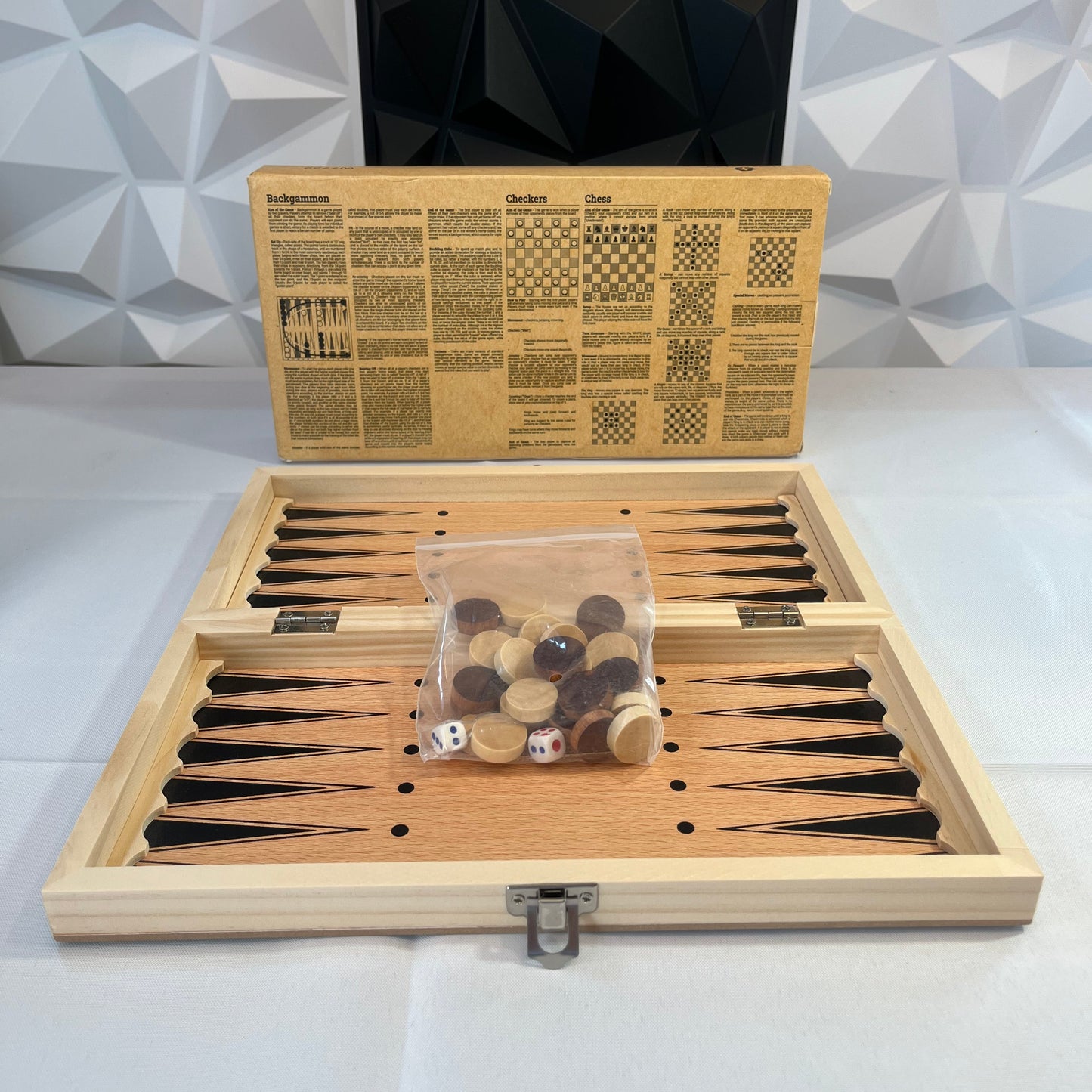 Tauler d'Escacs Plegable 3 en 1
