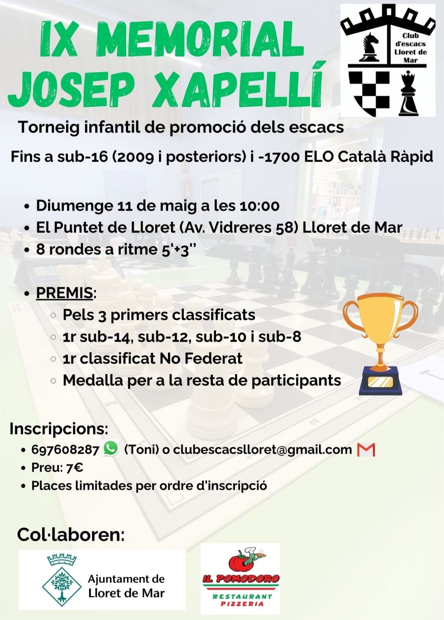 Inscripció Anticipada a l'IX Memorial Josep Xapellí